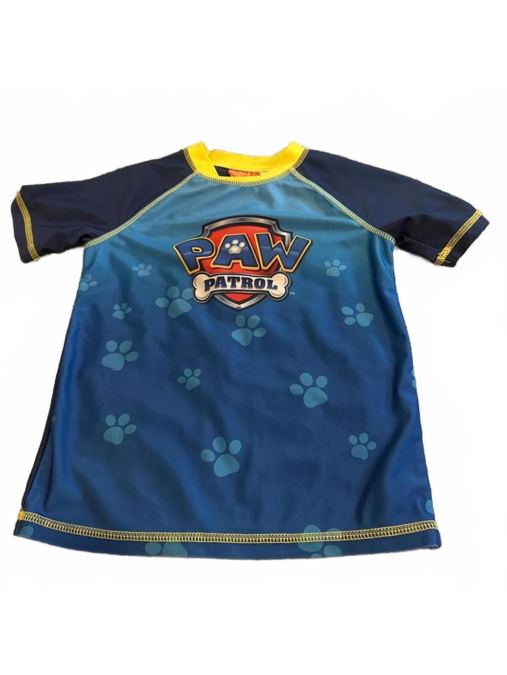 Nickelodeon Paw Patrol Kid 5T Blue Yellow Short Rash Guard